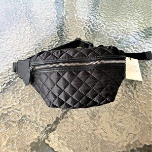 Fanny Pack Black Quilted Waist Bag Purse